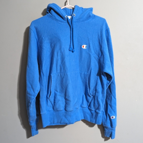Champion reverse weave blue hoodie mini C men's Small - Picture 1 of 7